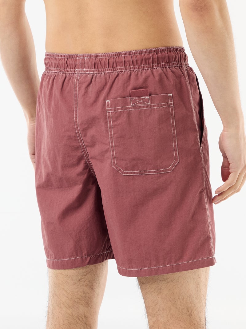 Effen zwemshort met zakken Rood - Kiabi