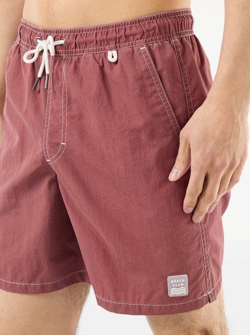 Effen zwemshort met zakken Rood - Kiabi