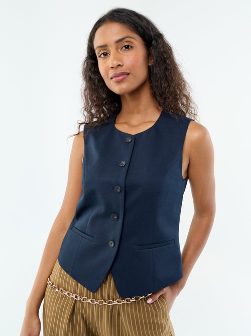 Effenen mouwloze kostuumgilet - Kiabi