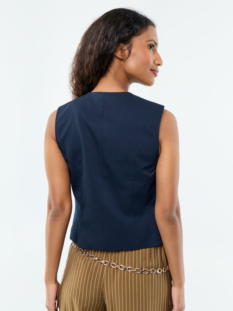 Effenen mouwloze kostuumgilet Blauw - Kiabi