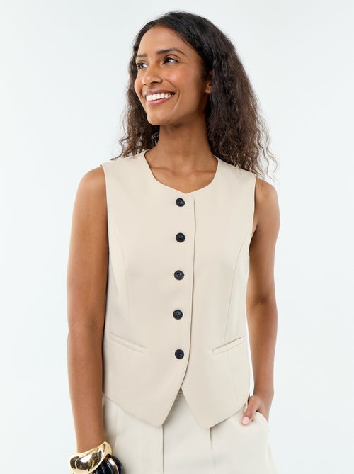 Effenen mouwloze kostuumgilet - Kiabi
