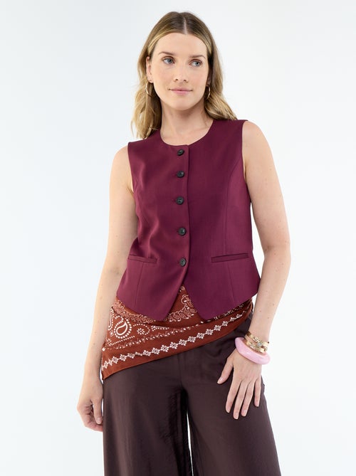 Effenen mouwloze kostuumgilet - Kiabi