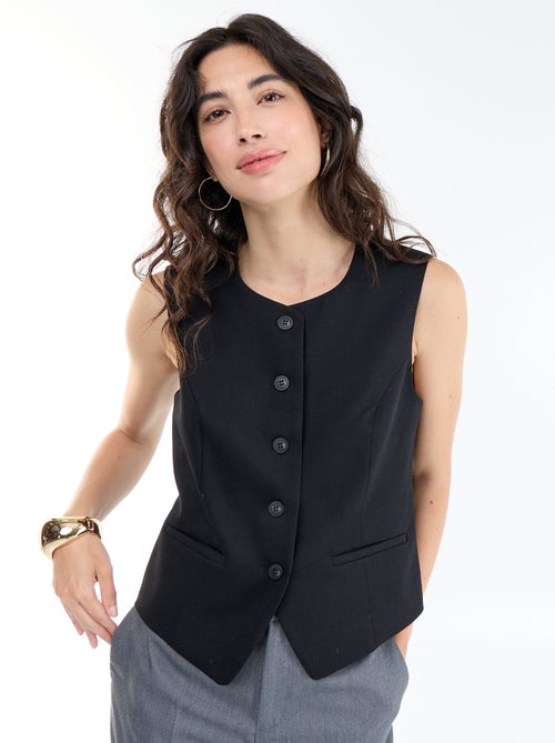 Effenen mouwloze kostuumgilet - Kiabi