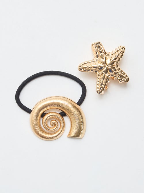 Elastiekje met schelp en zeesterklem - Kiabi