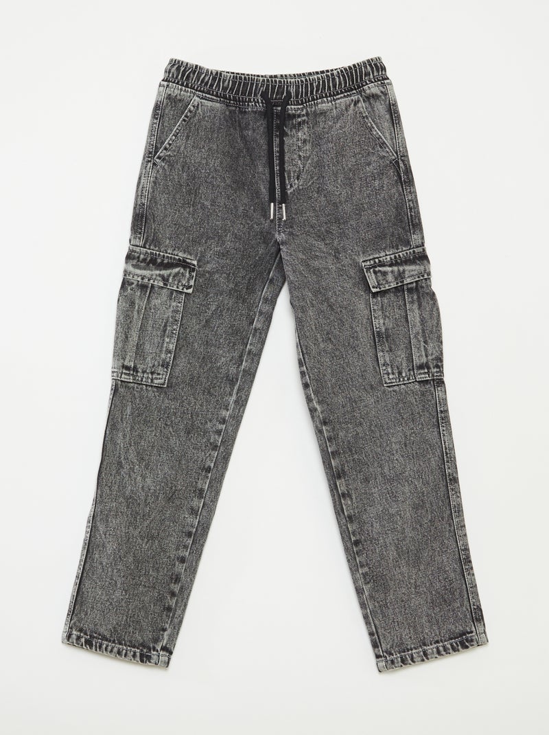Elastische broek met zakken Grijs - Kiabi
