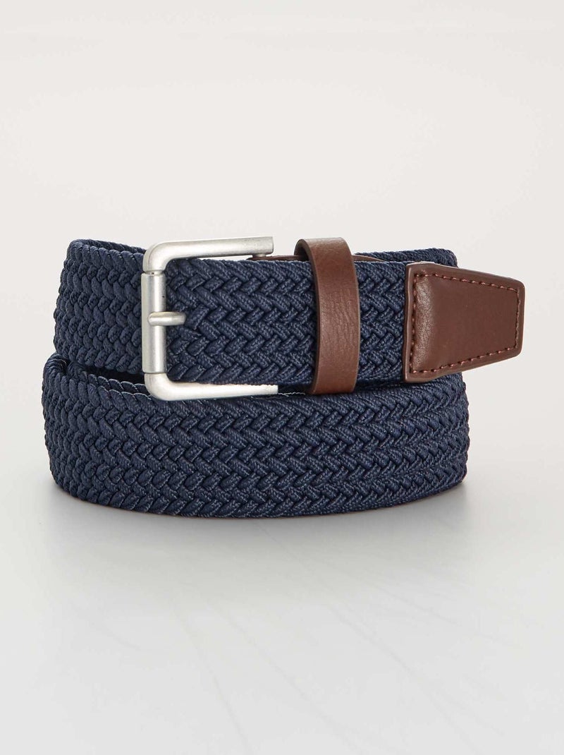 Elastische, gevlochten ceintuur BLAUW - Kiabi