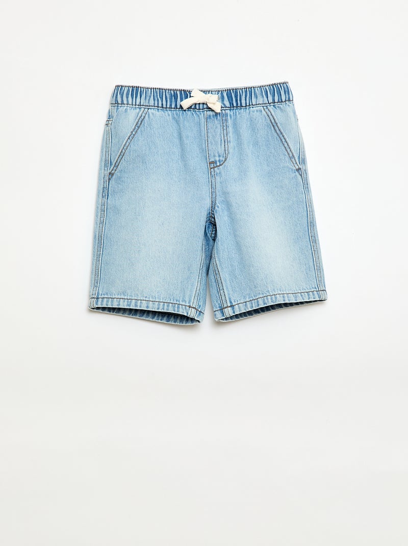 Elastische jeansshort Blauw - Kiabi