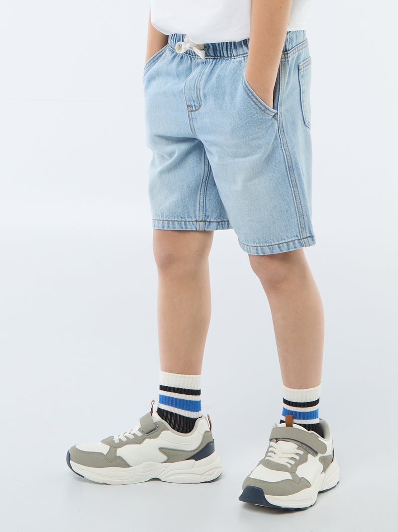 Elastische jeansshort Blauw - Kiabi