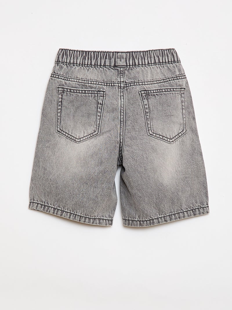 Elastische jeansshort Grijs - Kiabi