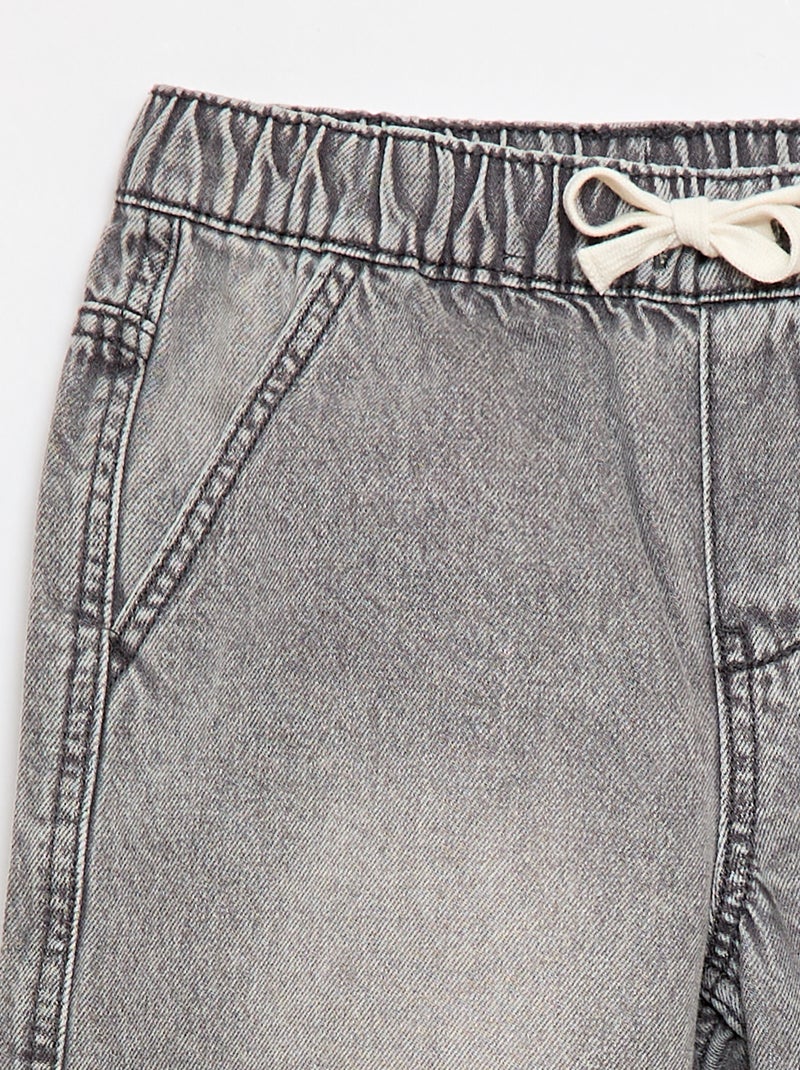 Elastische jeansshort Grijs - Kiabi
