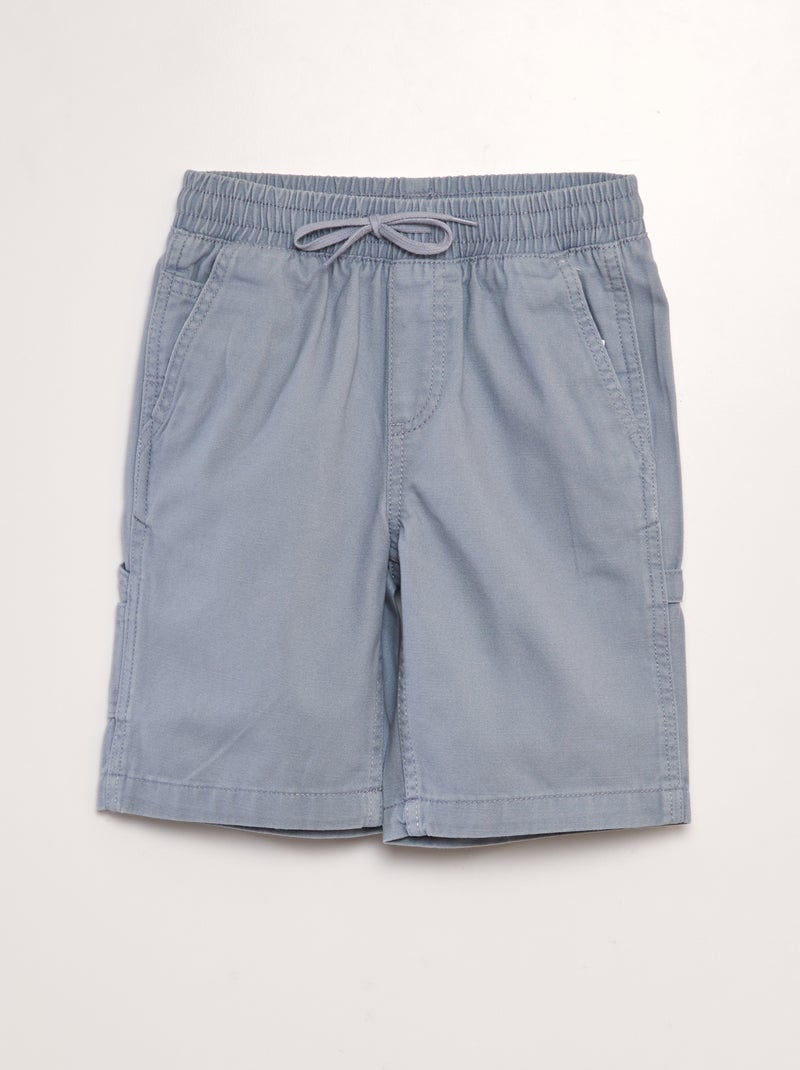 Elastische short met spijkereffect BLAUW - Kiabi