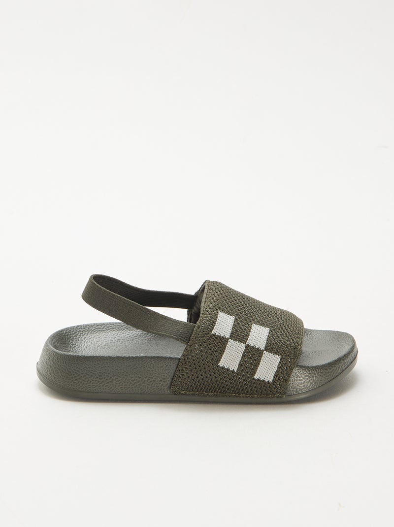 Elastische zwembadslippers Kaki - Kiabi