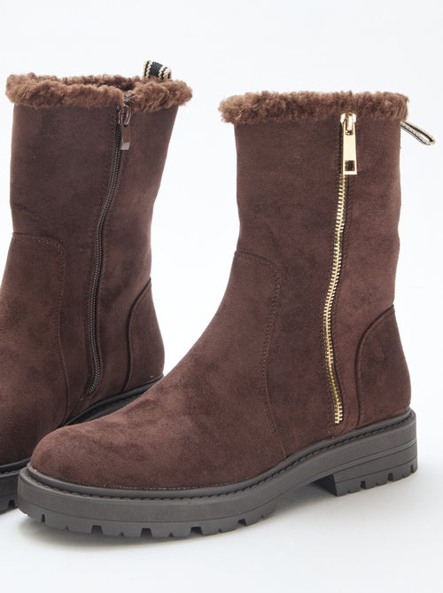 Enkellaarzen van suedine - Kiabi