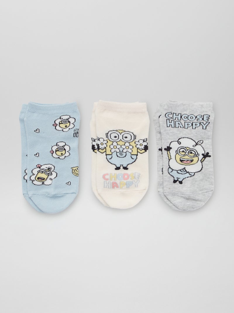 Enkelsokken 'Minions' - Set van 3 GRIJS - Kiabi