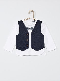 Ensemble T-shirt met 2-in-1-effect + broek - Kiabi