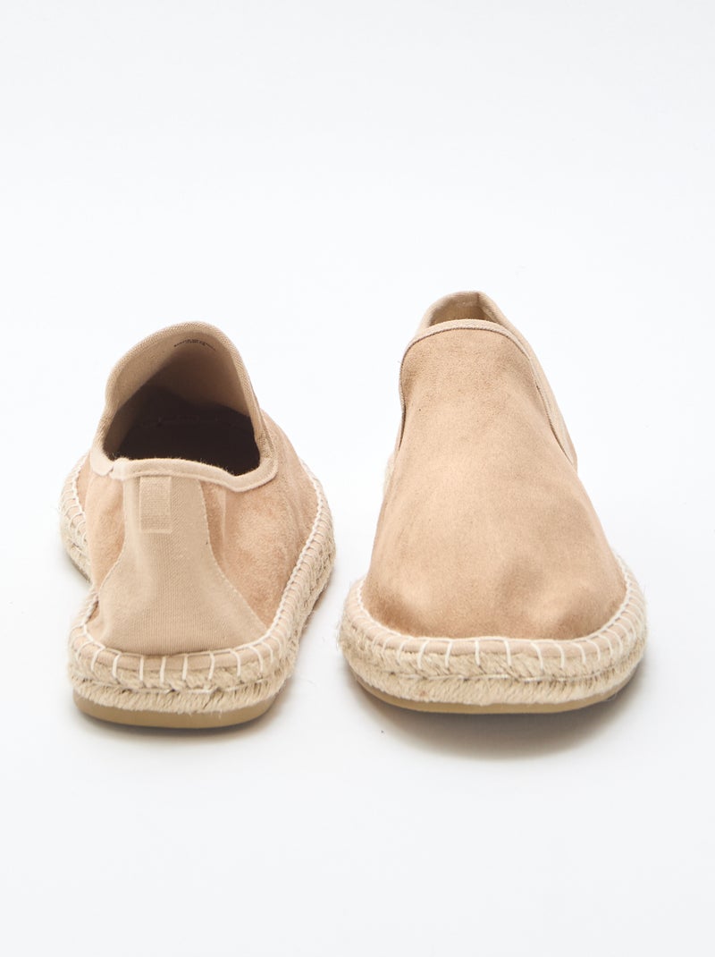 Espadrille van suèdine met platte zool Bruin - Kiabi
