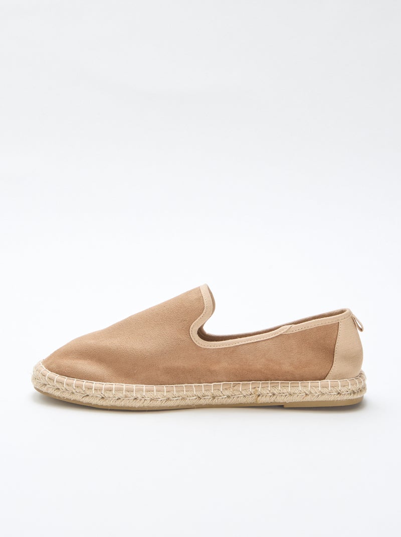 Espadrille van suèdine met platte zool Bruin - Kiabi