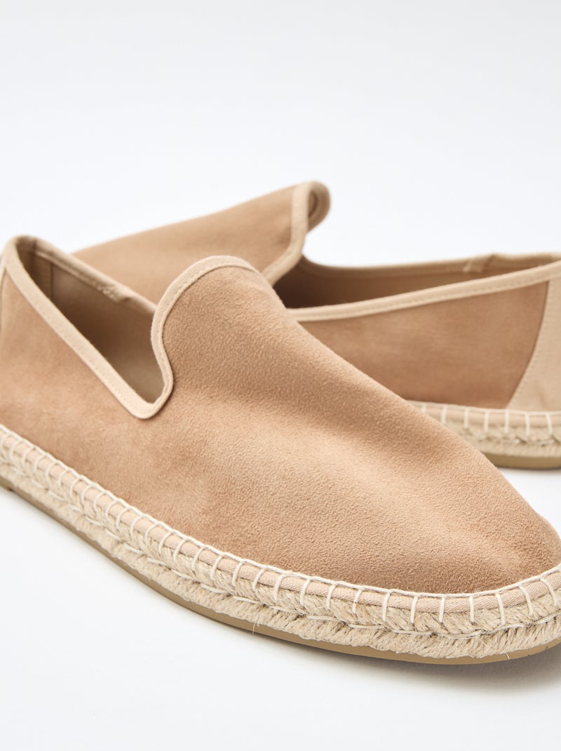 Espadrille van suèdine met platte zool Bruin - Kiabi