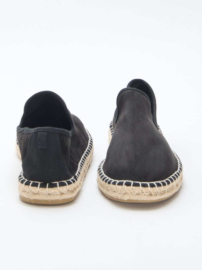 Espadrille van suèdine met platte zool Zwart - Kiabi