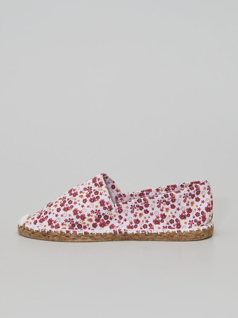 Espadrilles met bloemenprint ROOD - Kiabi