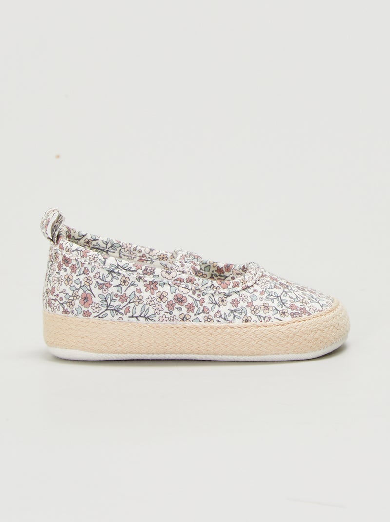 Espadrilles met bloemenprint WIT - Kiabi
