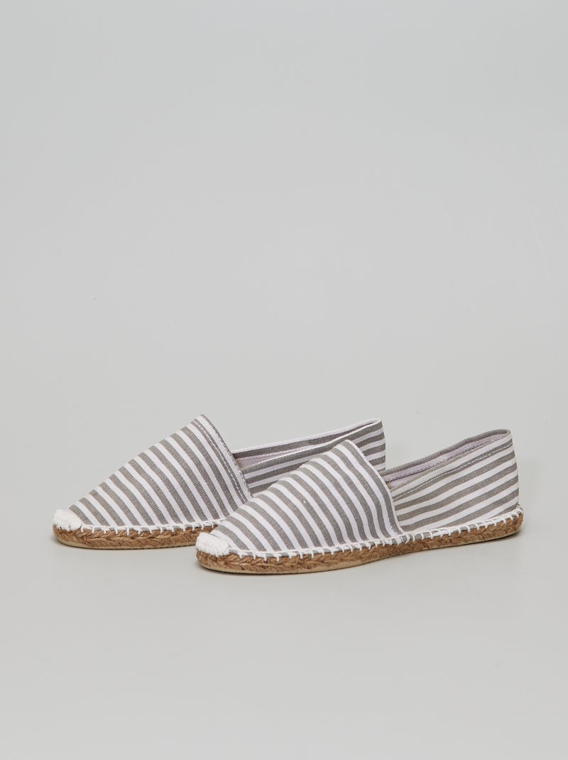 Espadrilles met streepjesprint WIT - Kiabi