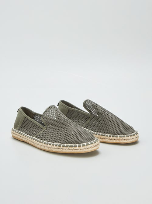 Espadrilles van stevige stof en mesh - Kiabi