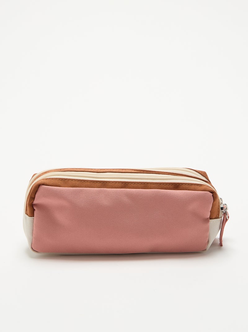Etui met dubbel compartiment Biege - Kiabi