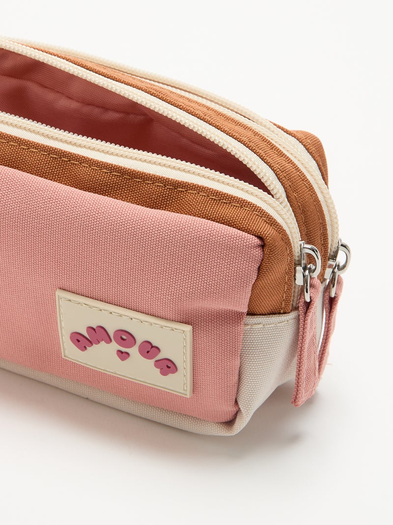 Etui met dubbel compartiment Biege - Kiabi