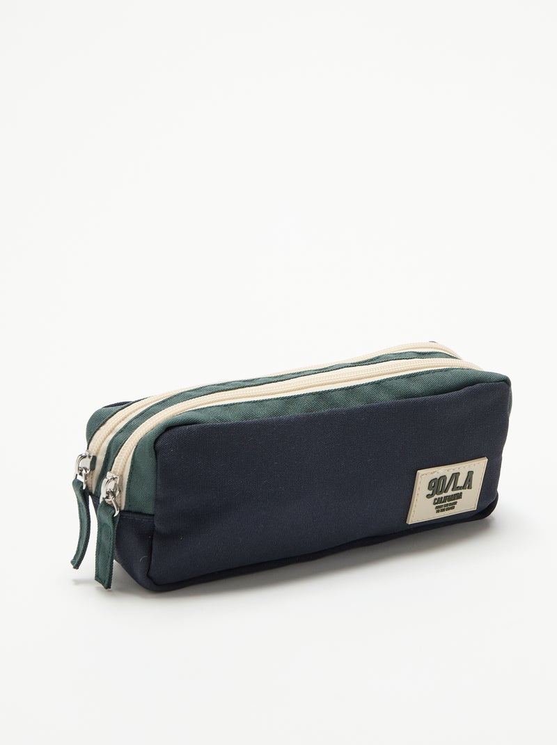 Etui met dubbel compartiment Blauw - Kiabi