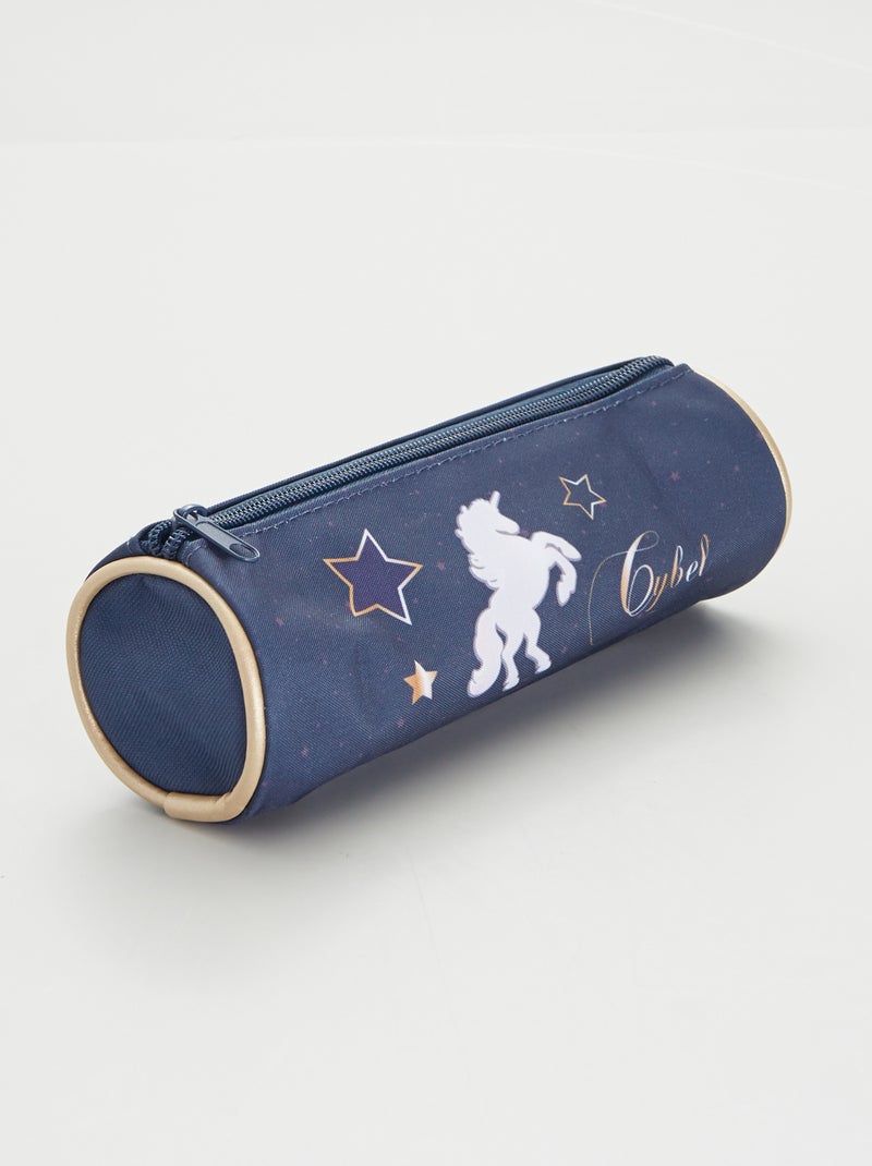 Etui met print BLAUW - Kiabi