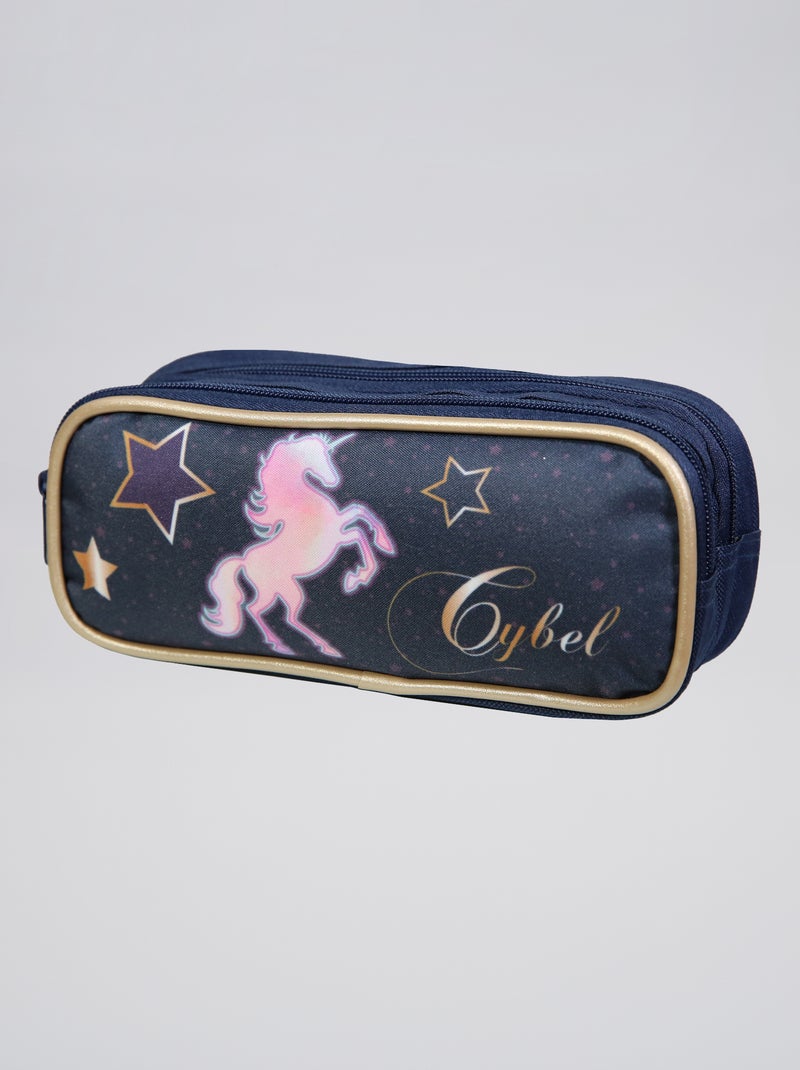 Etui met twee vakken blauw - Kiabi