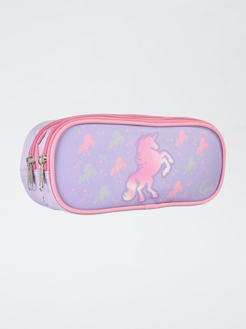 Etui met twee vakken en eenhoornprint - Kiabi
