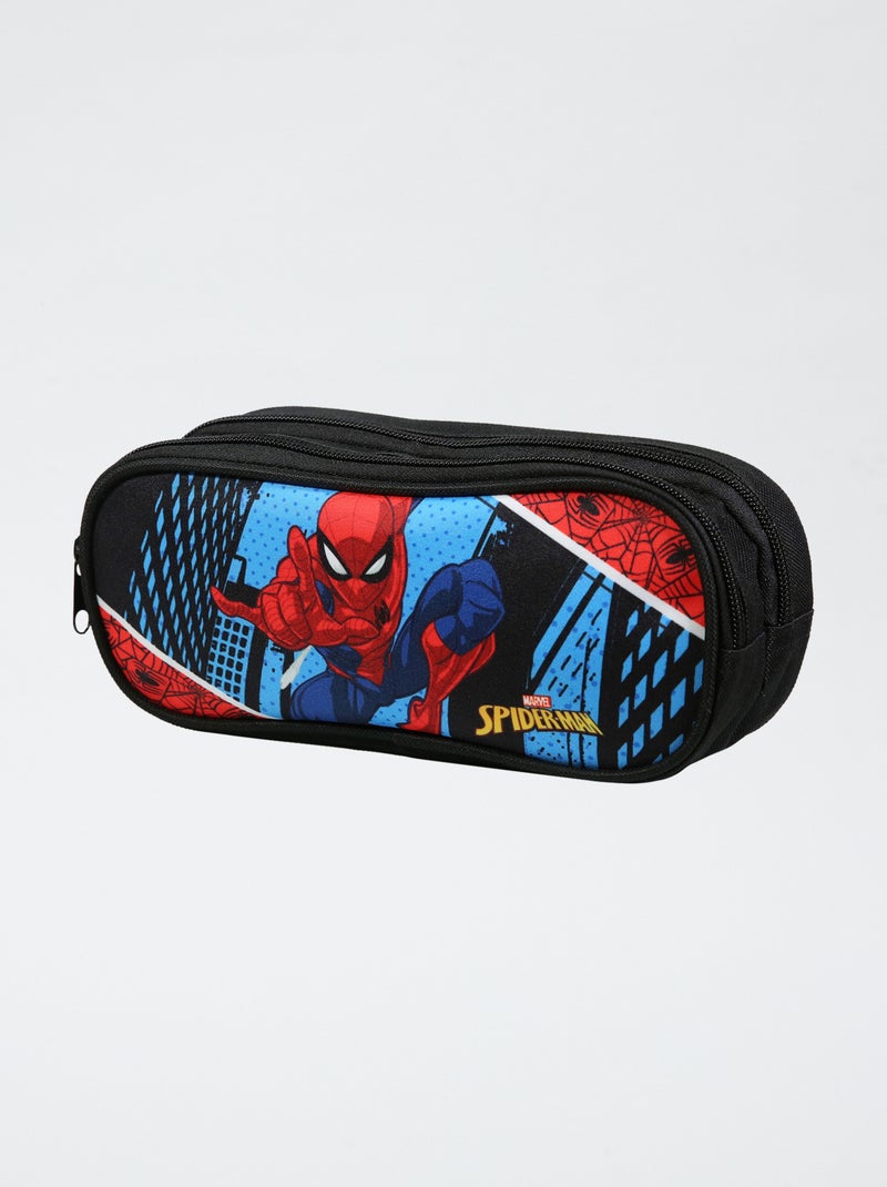 Etui met twee vakken en Spider-Man-print ZWART - Kiabi