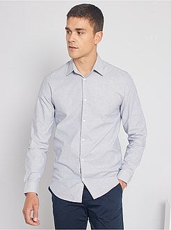 Herenmode maat S-XXL - Extra slim-fit hemd met bloemenprint - Kiabi