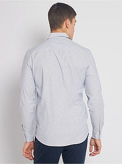 Herenmode maat S-XXL - Extra slim-fit hemd met bloemenprint - Kiabi