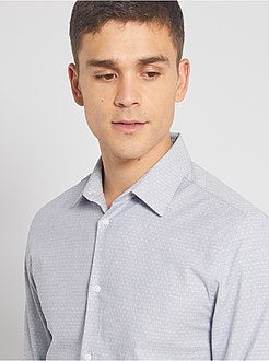 Herenmode maat S-XXL - Extra slim-fit hemd met bloemenprint - Kiabi