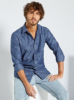 Herenmode maat S-XXL - Extra slim-fit hemd met bloemenprint - Kiabi