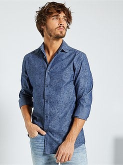 Herenmode maat S-XXL - Extra slim-fit hemd met bloemenprint - Kiabi