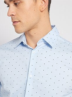Herenmode maat S-XXL - Extra slim-fit hemd met stippen - Kiabi