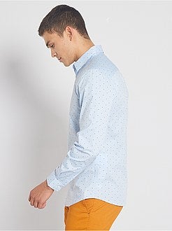 Herenmode maat S-XXL - Extra slim-fit hemd met stippen - Kiabi
