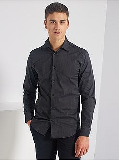 Herenmode maat S-XXL - Extra slim-fit hemd met strepen - Kiabi