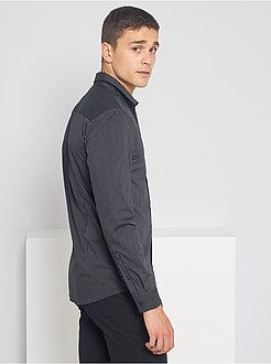 Herenmode maat S-XXL - Extra slim-fit hemd met strepen - Kiabi