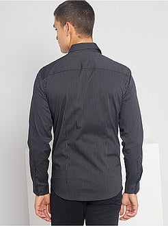 Herenmode maat S-XXL - Extra slim-fit hemd met strepen - Kiabi