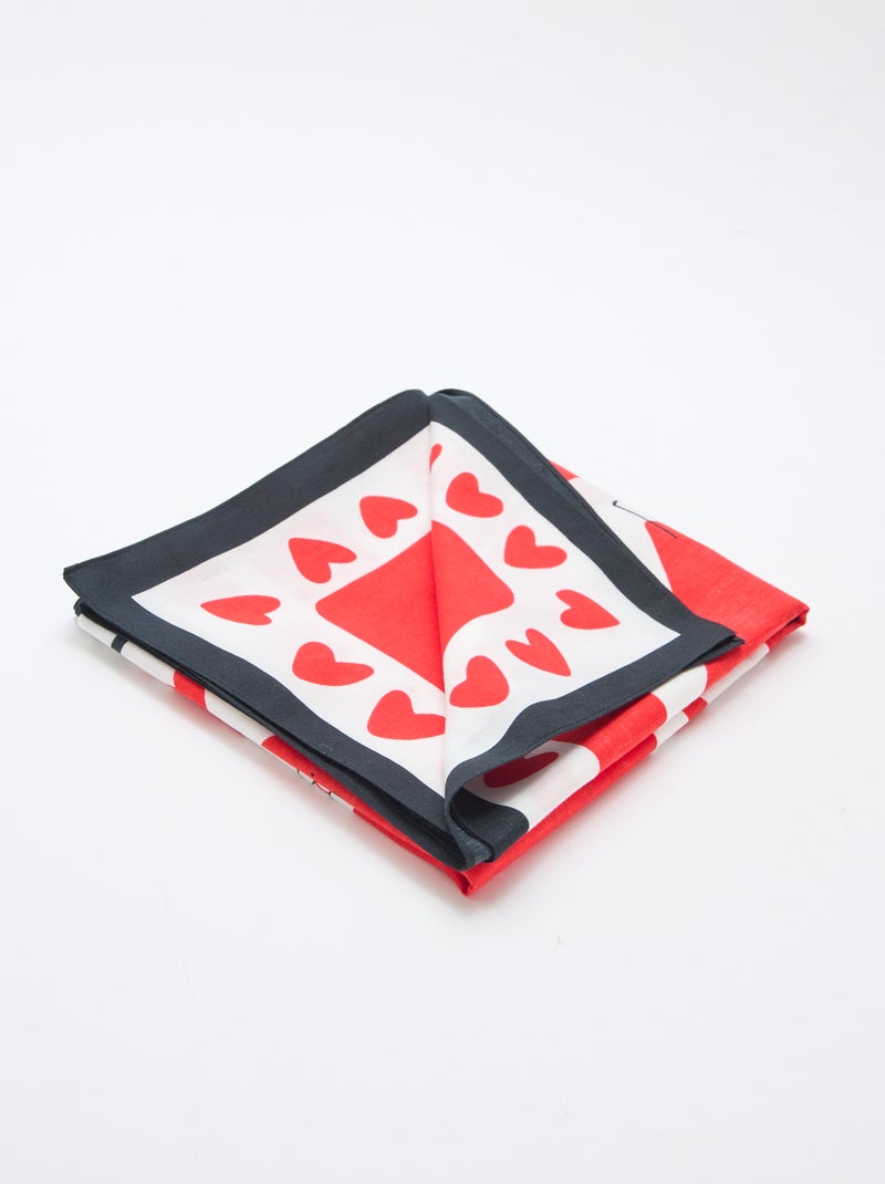 Fantasieprint sjaal (100x100 cm) 'Agathe Sorlet x Kiabi' - Valentijnsdag Wit - Kiabi