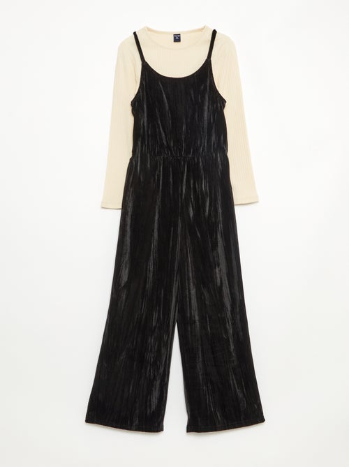 Feestelijk setje - T-shirt + jumpsuit met bandjes - Kiabi