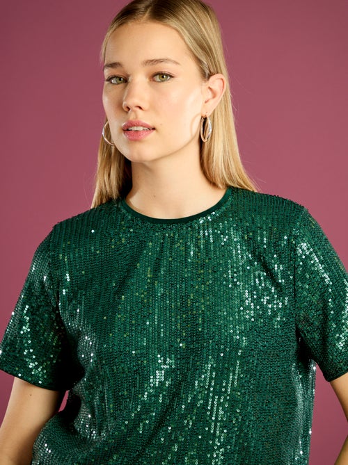 Feestelijk T-shirt met lovertjes - Kiabi