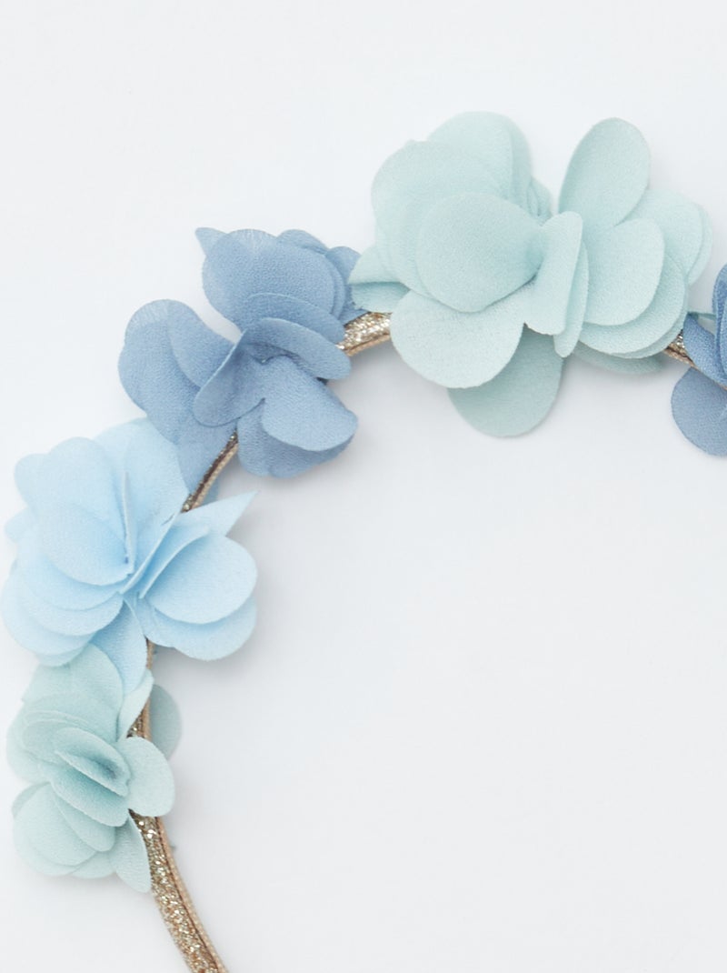 Feestelijke diadeem met bloemen BLAUW - Kiabi