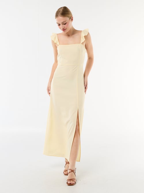 Feestelijke jurk met volants op de schouderbandjes - Kiabi