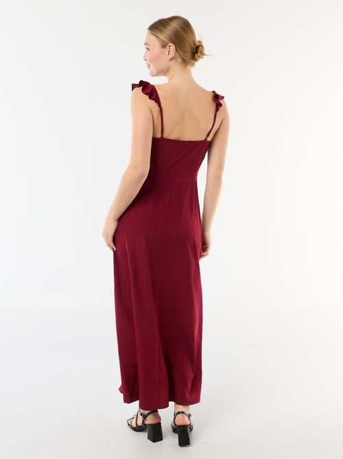 Feestelijke jurk met volants op de schouderbandjes - Kiabi